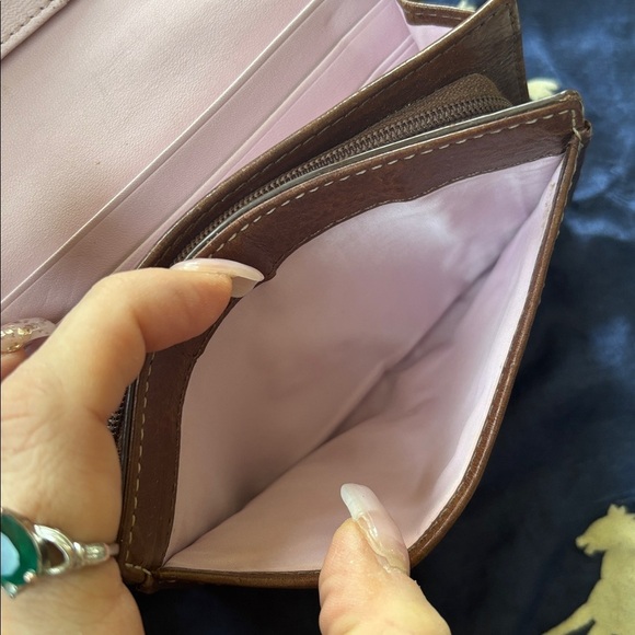 Coach Signature C Khaki Jacquard Canvas Brown Leather Trim Card Organizer Wallet - Picture 12 of 16